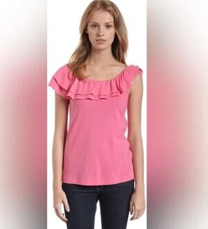 L Lilly Pulitzer Pink Wynne Ruffle Top